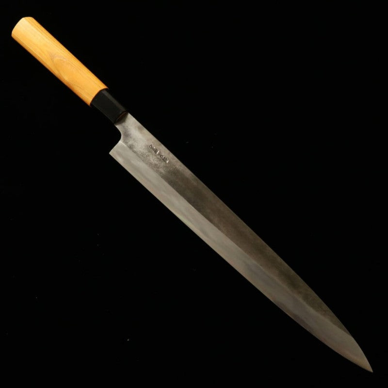 Yanagiba MIWA Shirogami no.1, acabado negro, mango de olmo (270 mm)