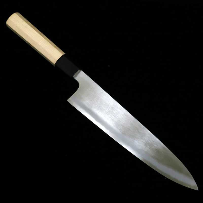 MIZUNO TANRENJO Gen Akihisa, couteau gyuto en acier bleu forgé, manche octogonal en magnolia (210/240 mm)