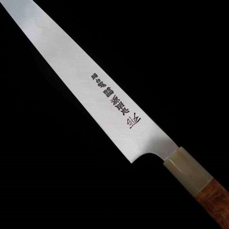 水野鍛練所 MIZUNO 源昭忠 青二鋼本焼DX 柳刃包丁 花梨柄 朴鞘付き (300mm)