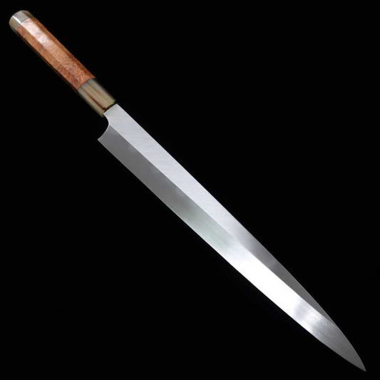 水野鍛練所 MIZUNO 源昭忠 青二鋼本焼DX 柳刃包丁 花梨柄 朴鞘付き (300mm)