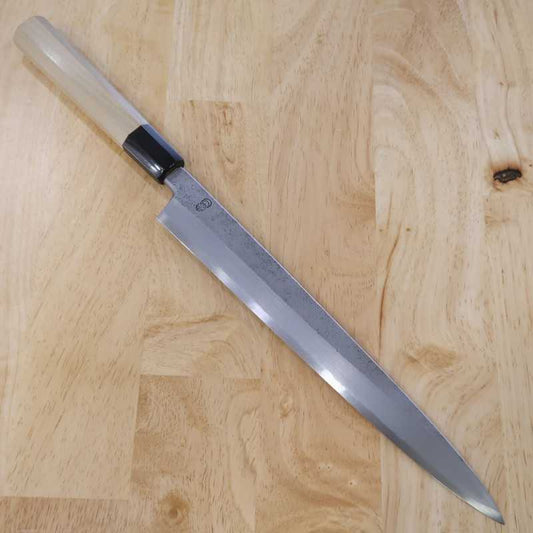 Yanagiba SAKAI KIKUMORI Kikuzuki White Steel with Magnolia Octagonal Handle (270/300mm)