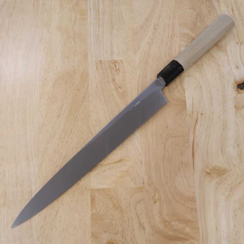 Sakai Kikumori SAKAI KIKUMORI Kikuzuki Nashi Yanagiba Shirogami nº 2 mango octogonal de magnolia (270/300 mm)