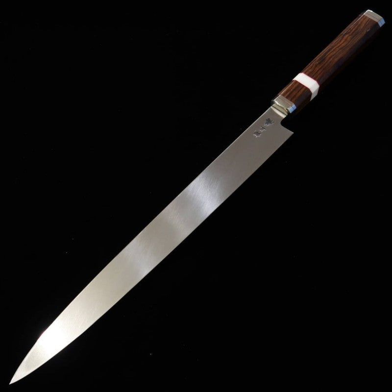 SAKAI TAKAYUKI Shiden Series Yanagiba Knife, Ginsan, Ironwood Handle (300mm)