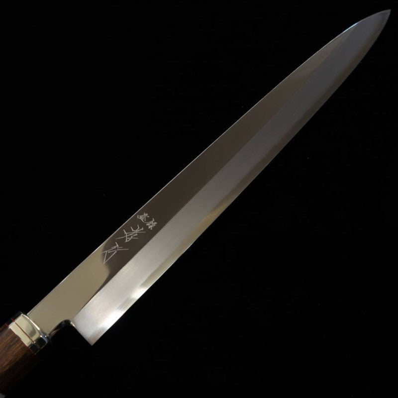 SAKAI TAKAYUKI Shiden Series Yanagiba Knife, Ginsan, Ironwood Handle (300mm)