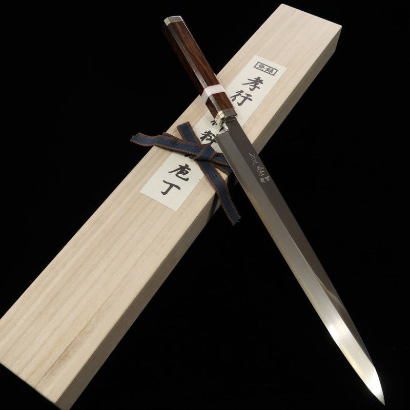 Yanagiba SAKAI TAKAYUKI Shiden Series Ginsan Steel Iron Wood Handle (300mm) 