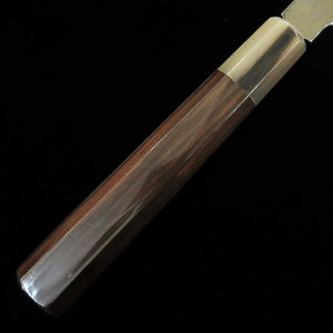 Yanagiba SUISIN obra de Ikeda Yoshikazu, shirogami no.2, acabado de espejo, mango de ébano y funda de magnolia (330mm)