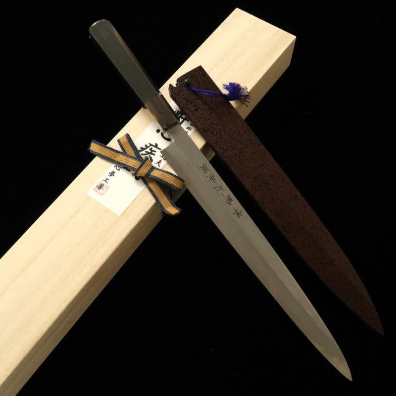 Suisin SUISIN, œuvre de Itsuo Doi, Hayate, acier Aogami n°2, Yanagiba, finition Honkasumi (300 mm)