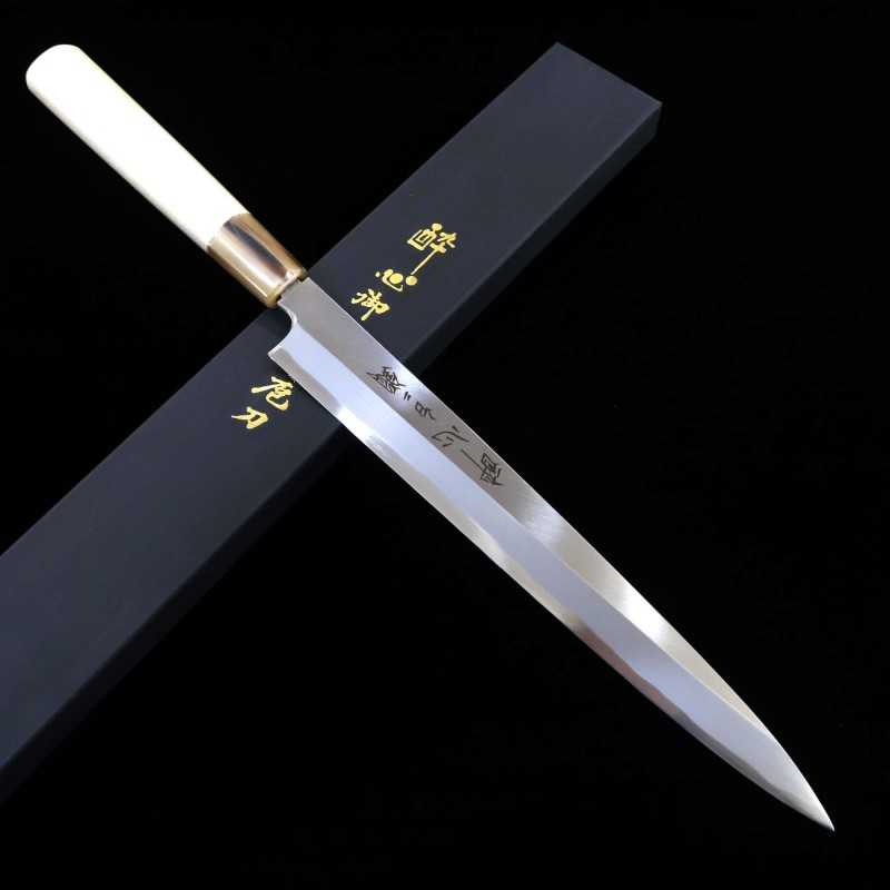 Yanagiba SUISIN Shirogami No. 2, with Pauwlonia Sheath - Mt. Fuji - (240mm)
