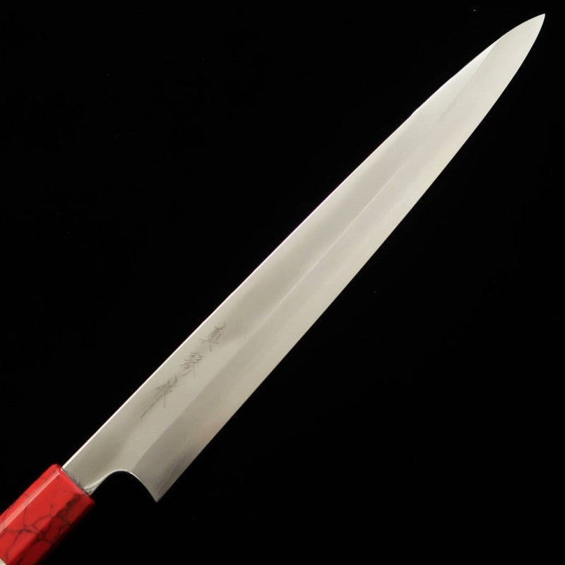 Yanagiba TADOKORO HAMONO Makoto Mirror Finish Ginsan Steel Ebony Handle (300mm)