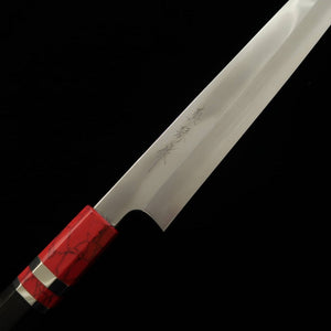 Yanagiba TADOKORO HAMONO Makoto Mirror Finish Ginsan Steel Ebony Handle (300mm)