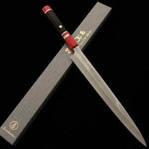Yanagiba TADOKORO HAMONO Makoto Mirror Finish Ginsan Steel Ebony Handle (300mm)