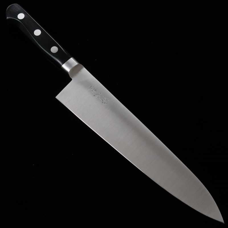 SUISIN yo-deba (cuchillo de estilo occidental), acero al carbono japonés, mango laminado negro (210/240 mm)