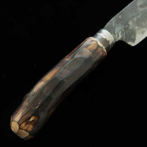 カニマン鍛治工房 シマ包（薄両刃）白紙二号 クロ木焼き柄 (200mm)