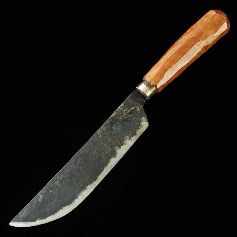 カニマン鍛治工房 シマ包丁（両刃 白紙二号 タカチ柄 (180mm)