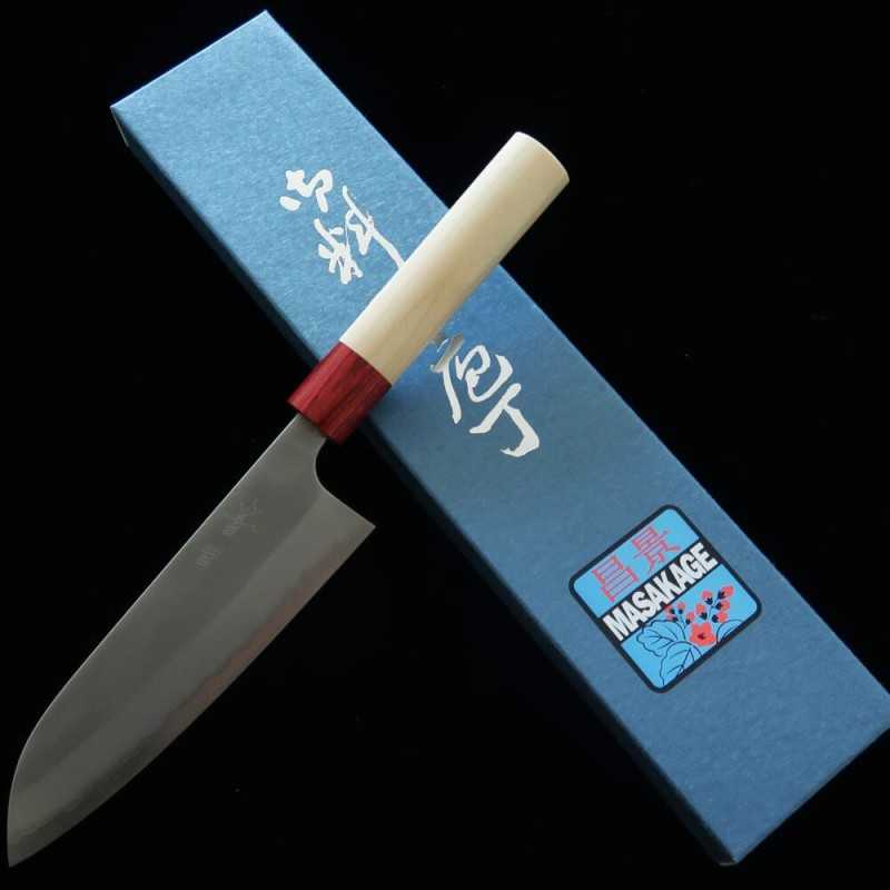 昌景 MASAKAGE ステンレス 白二鋼割り込み 雪三徳 朴柄 （170mm）