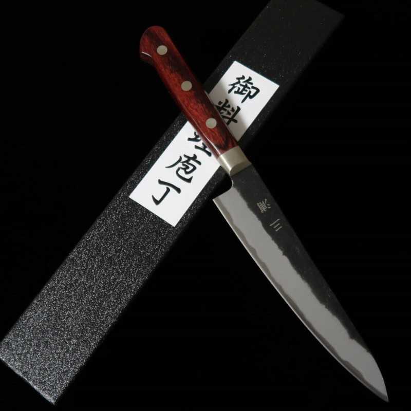 MIURA Petty, Super Blue Steel with Kurouchi and Nashiji finish (135mm)