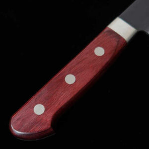 Santoku MIURA Aogami Super Lâmina Preta Textura Pera Cabo Vermelho (180mm)