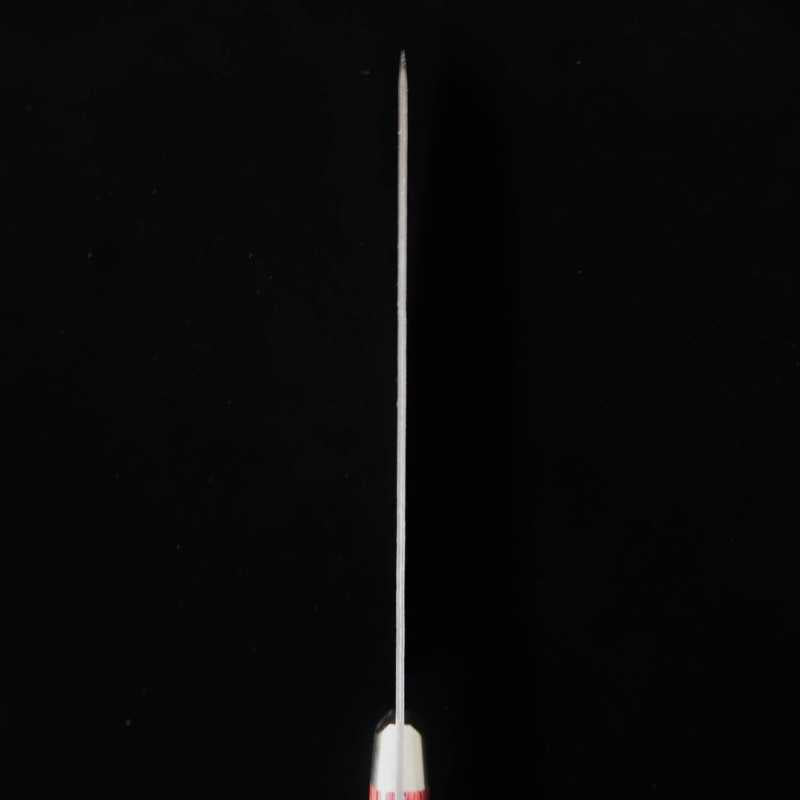 Santoku MIURA Aogami Super Lâmina Preta Textura Pera Cabo Vermelho (180mm)
