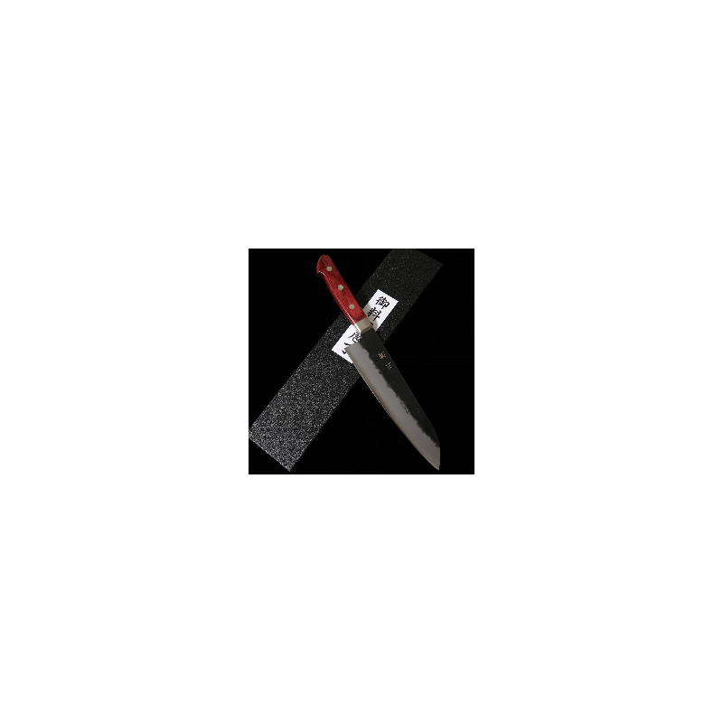 Miura MIURA Aogami Super Santoku, finition noire martelée, manche en contreplaqué rouge (180 mm)
