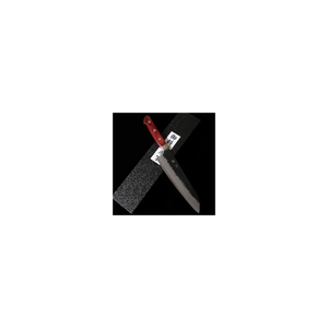 Santoku MIURA Aogami Super Lâmina Preta Textura Pera Cabo Vermelho (180mm)