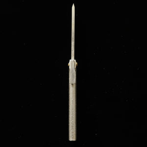 Tomita Fabrication Petit couteau Higo Fer ultra-doux forgé Lame à motif martelé en acier blanc avec boîte en paulownia et pochette de rangement (75mm)