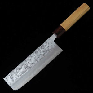 Nakiri MIURA Stainless Steel SLD Satin Nashi Texture with Keyaki Octagonal Handle (165mm)