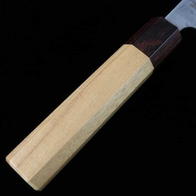 Nakiri MIURA Stainless Steel SLD Satin Nashi Texture with Keyaki Octagonal Handle (165mm)