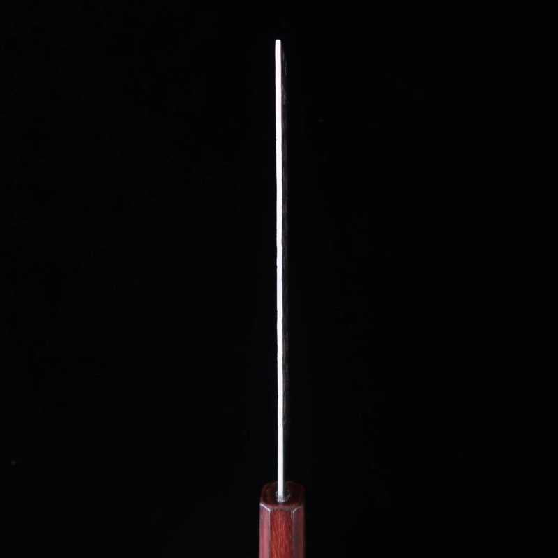 MIURA Stainless Steel SLD Satin Nashi Texture Nakiri with Purple Octagonal Handle (165mm)