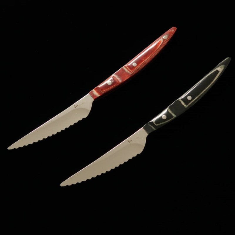 Faca japonesa para bife NAGOMI com cabo reforçado especial (preto e vermelho) 80mm