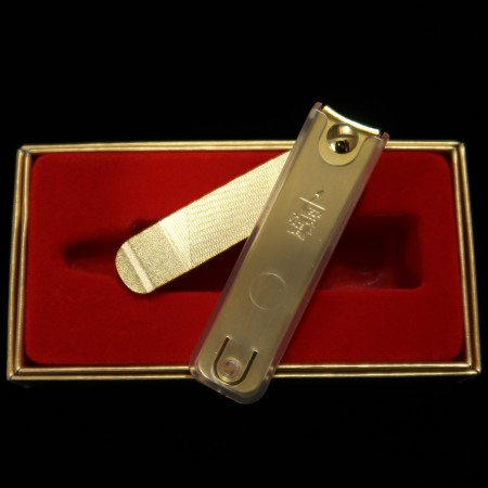Hattori Riki Seisakusho Nail Clipper Chrome Plated Gold 7cm