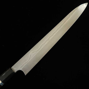 NIGARA Yanagiba Shirogami No. 1 Honyaki Silver Wrapped Ebony Handle (300mm)