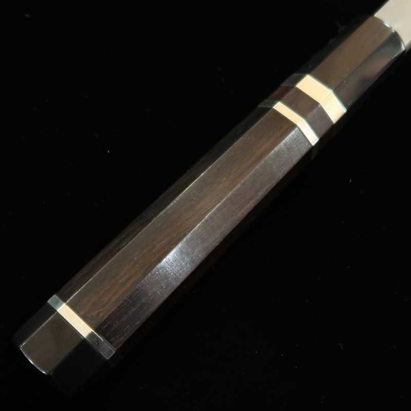 NIGARA Yanagiba Shirogami No. 1 Honyaki Silver Wrapped Ebony Handle (300mm)