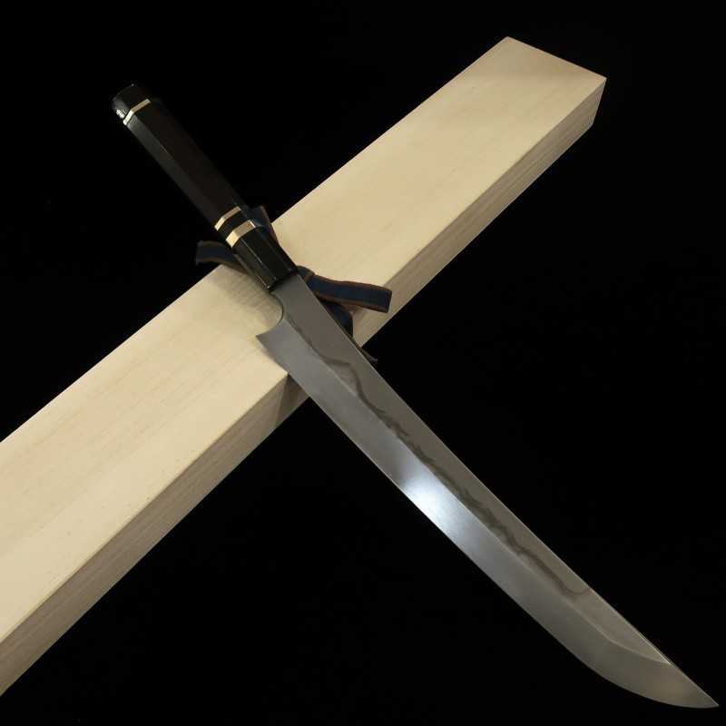 Yanagiba NIGARA Shirogami No. 1 Honyaki cabo de ébano customizado (300mm)