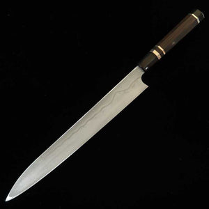 NIGARA Yanagiba Shirogami No. 1 Honyaki Silver Wrapped Ebony Handle (300mm)