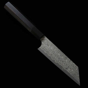Nigara Hamono NIGARA SG2 Paring Knife Kiritsuke motif sombre, manche en ébène et corne de buffle noire (120 mm)