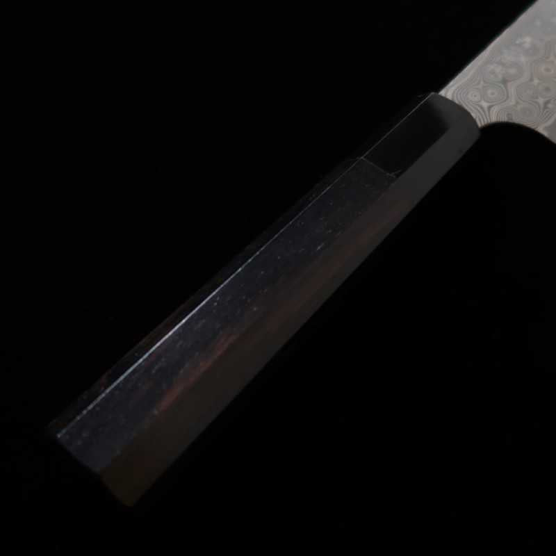 二唐刃物鍛造所 NIGARA SG2 暗紋切付パーリングナイフ 黒水牛黒檀柄 (120mm)