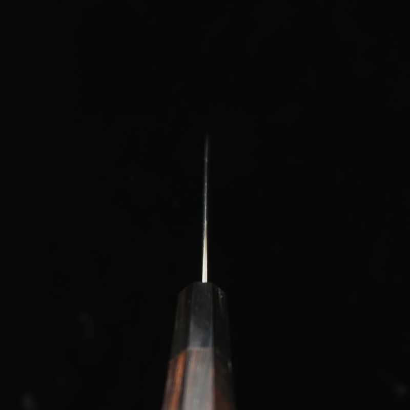 Nigara Hamono NIGARA SG2 Paring Knife Kiritsuke motif sombre, manche en ébène et corne de buffle noire (120 mm)