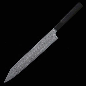 NIGARA SG2 Kuro-mon Kiritsuke Sujihiki manche ébène et buffle noir (255 mm)
