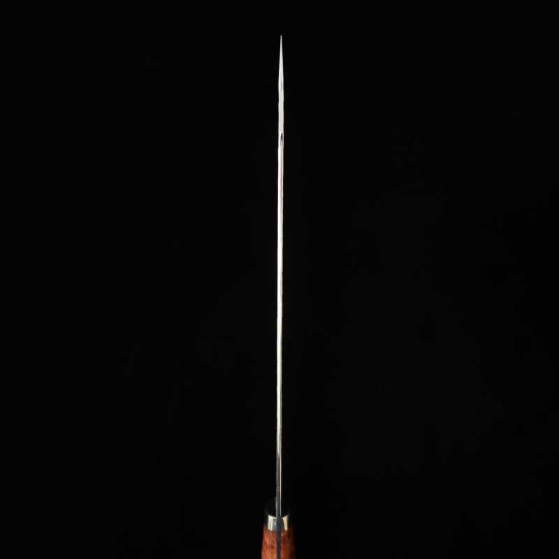 NIGARA SG2 Finition noire martelée Kiritsuke-Sujihiki Manche en bois de ronce de bouleau sur mesure (255 mm)