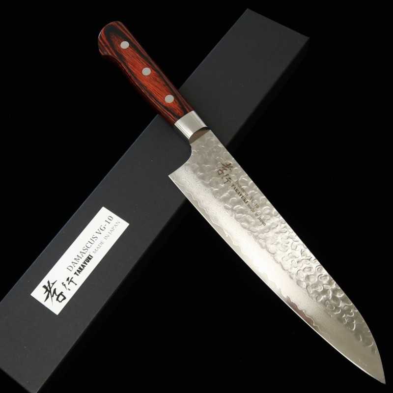 SAKAI TAKAYUKI, Gyuto, VG-10, Damas 33 couches, martelé (210/240 mm)