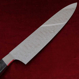 SK JAPAN 【止水】DAMAシリーズ DAMASTEEL 牛刀 フルミラー カスタムカーボンファイバーハンドル (240mm)