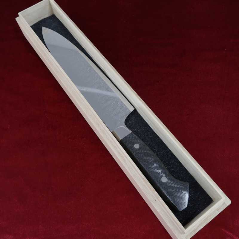 SK JAPAN 【止水】DAMAシリーズ DAMASTEEL 牛刀 フルミラー カスタムカーボンファイバーハンドル (240mm)