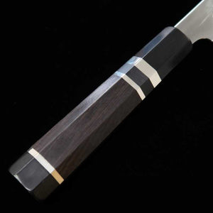TADOKORO HAMONO Makoto Gin-3 Miroir Gyuto Manche octogonal ébène et bague argentée (210 mm)