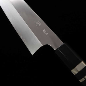 TADOKORO HAMONO Makoto Gin-3 Miroir Gyuto Manche octogonal ébène et bague argentée (210 mm)