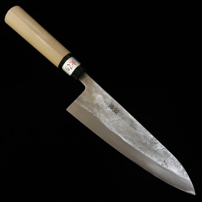TERUYASU FUJIWARA estilo japonés nashiji acero Shirogami nº 1 cuchillo gyuto mango de magnolia (180-210 mm)