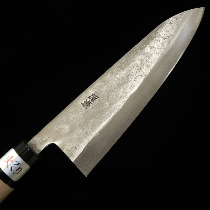 TERUYASU FUJIWARA Couteau japonais style Washiki, acier blanc n°1 Nashiji, gyuto, manche en magnolia (180-210mm)