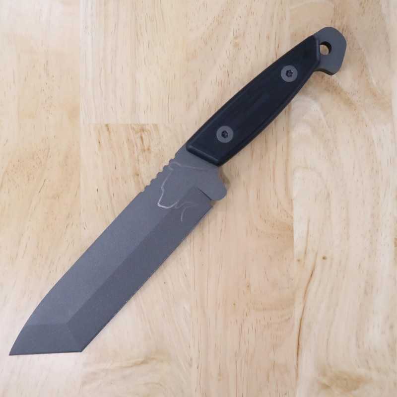 Faca de caçador TURQ GEAR System-M Bear Tanto Sleipner Aço G10 Cerakote Cinza Tungstênio (66mm)