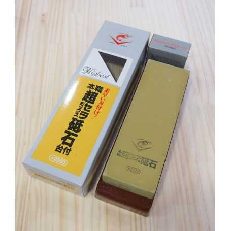  Pedra de Afiar NANIWA Chosera Cerâmica com base Grit 2000