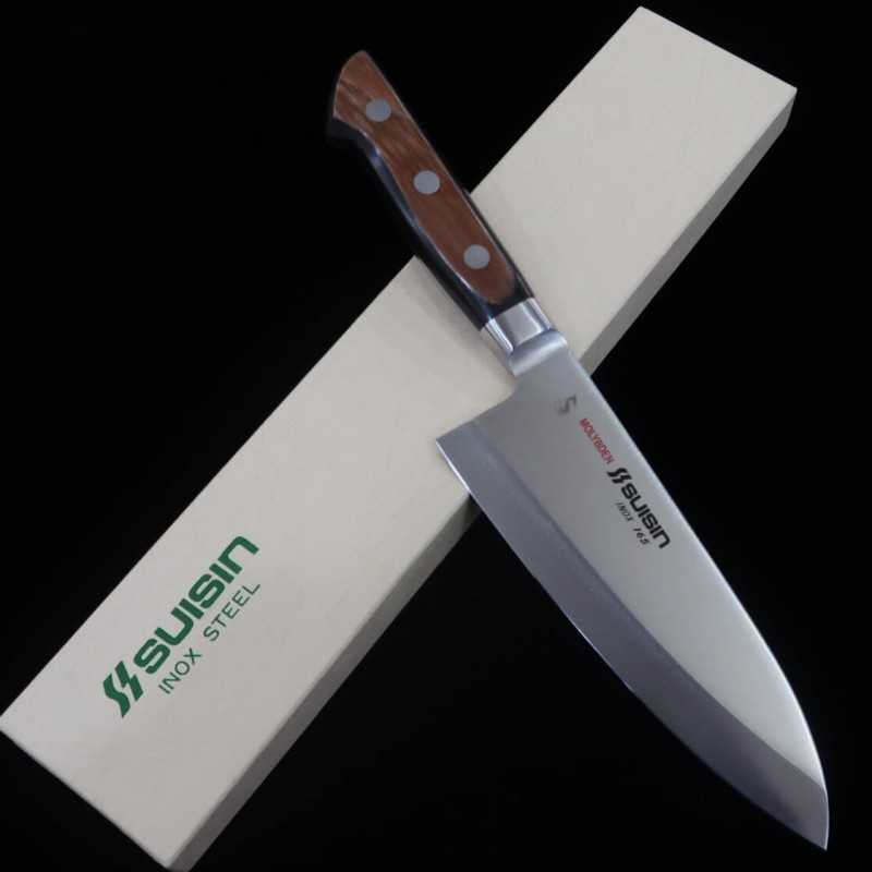 Deba SUISIN INOX mango de madera de cerezo mizume (165 mm)